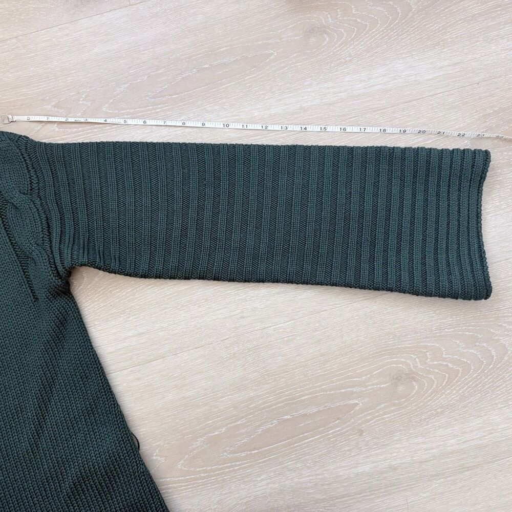 VTG Adrienne for SW1 Virgin Wool Longline Cardigan Quiet Luxury Inky Green 80s S - Picture 13 of 16